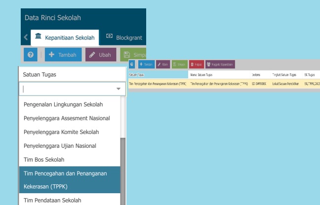 Cara Pengisian Anggota TPPK di Dapodik